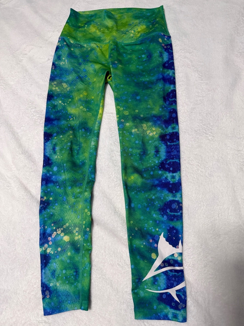 Loco Skailz Green and Blue Mahi Mahi print UPF Leggings 💐3 for $30💐
